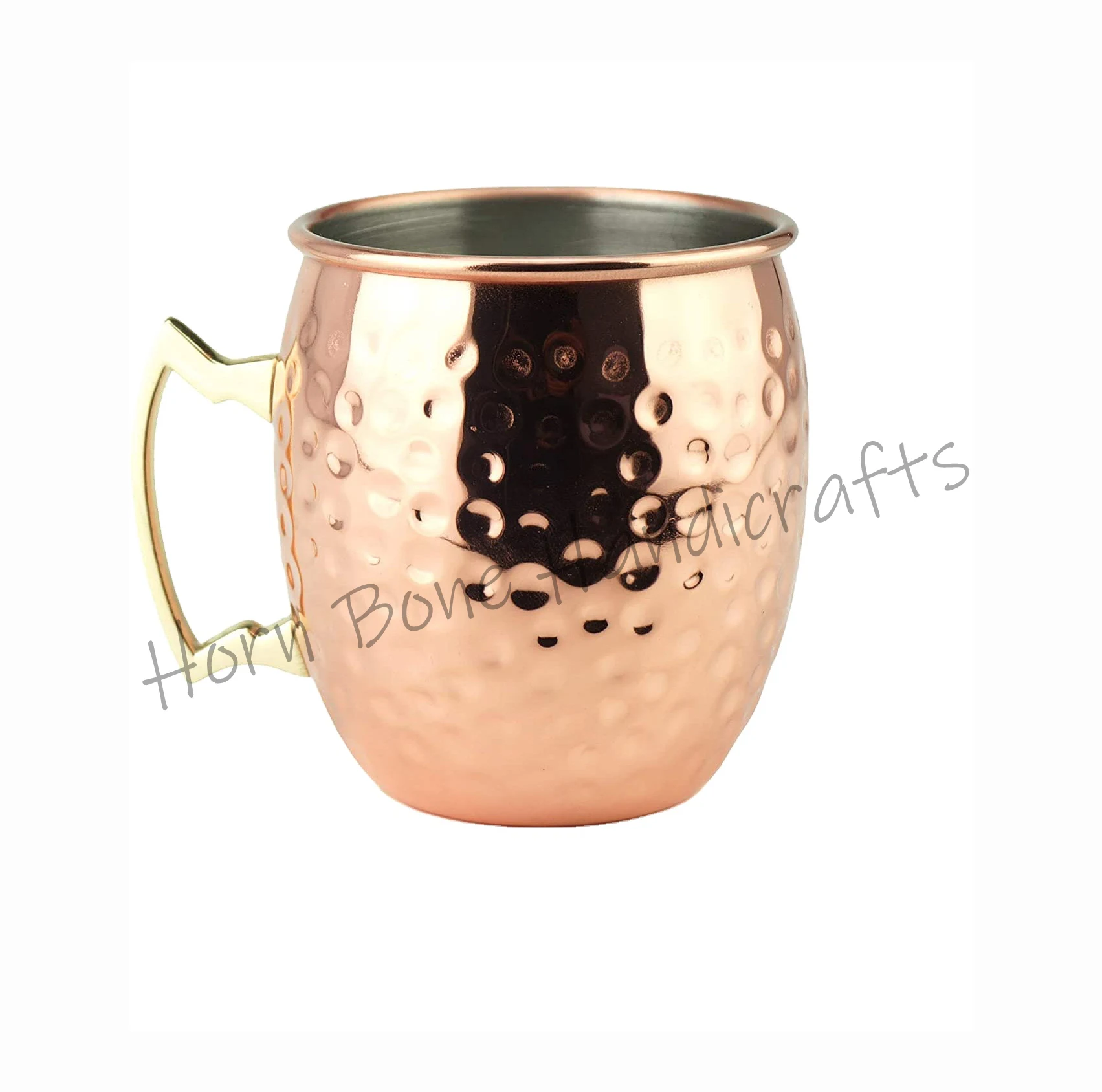 Hot Selling Moscow Mule Hammered Copper Mugs 100% Copper Mug Vintage Copper Beer Barware Gift Set Mug with Handle