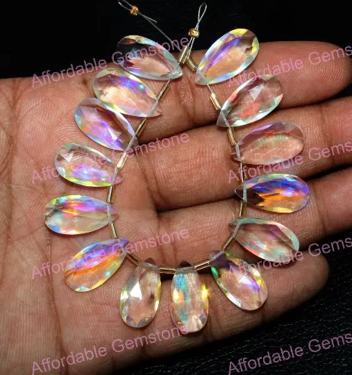 Сверху из мистического кварца ювелирные изделия в форме маркиза изготовление ювелирных изделий драгоценных камней ручной работы камень свободные бусины