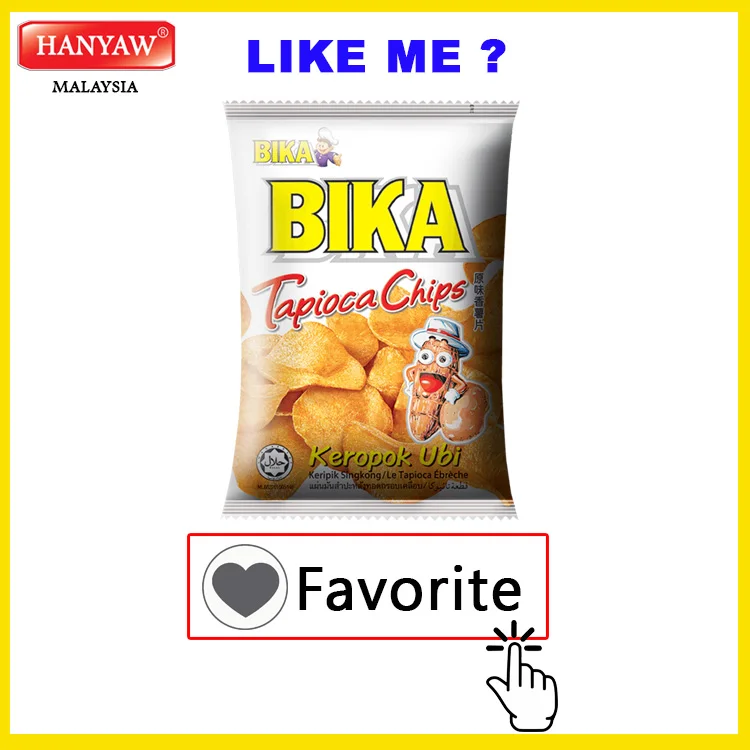 [Malaysia] Fast Shipping + Halal Certified BIKA Tapioca Chips ( 10 pcs x 6 Bags x 70g / Ctn )