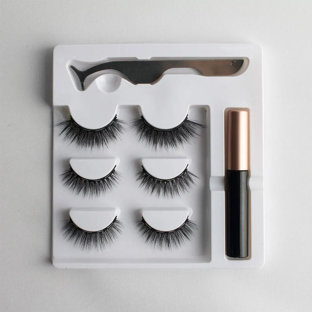 Magnetic eyelashes and eyeliner kits for your private label, False eyelash kits for strip individual lashes