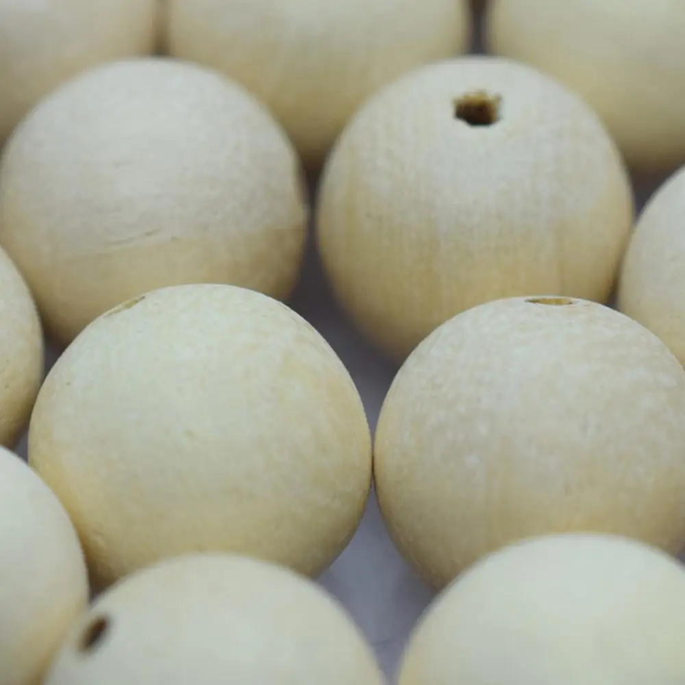 natural round plain wood finish beads painted wood bead wood alphabet bead