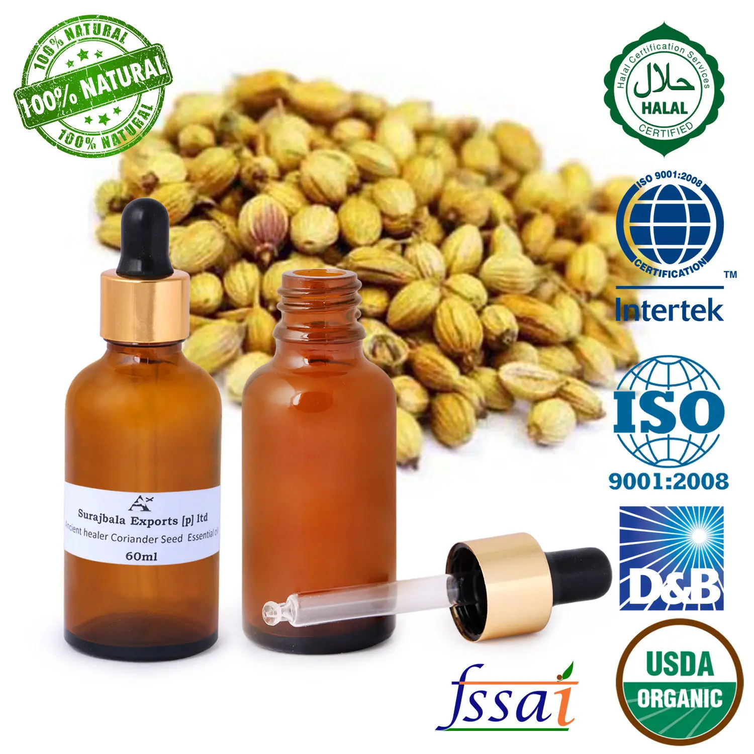 100% Pure Natural  Essential Coriander Oil