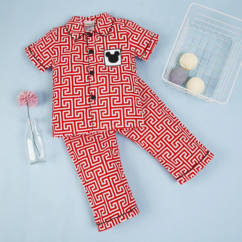 Nice Mickey smocked pajamas for little girl ODM OEM baby smocked clothing set for girls wholesale - BB1216
