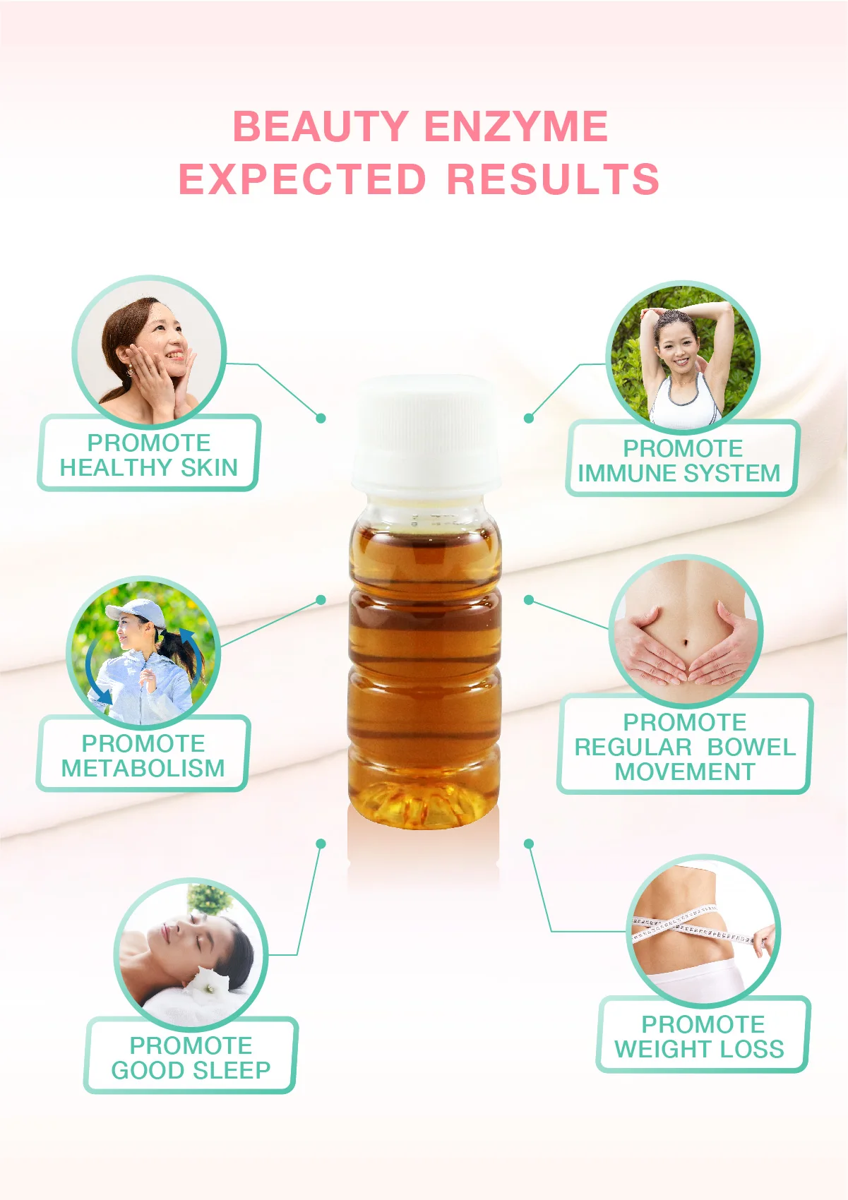 Детокс ферментный напиток, растительные производные ингредиенты, сделанные в Японии, OEM доступны