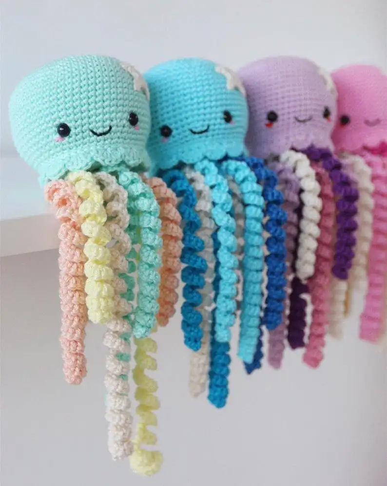 
2021 Safe for kids Cute stuffed Crochet Octopus toy, Amigurumi Baby Toy VNPRO Handmade crochet baby playpens 