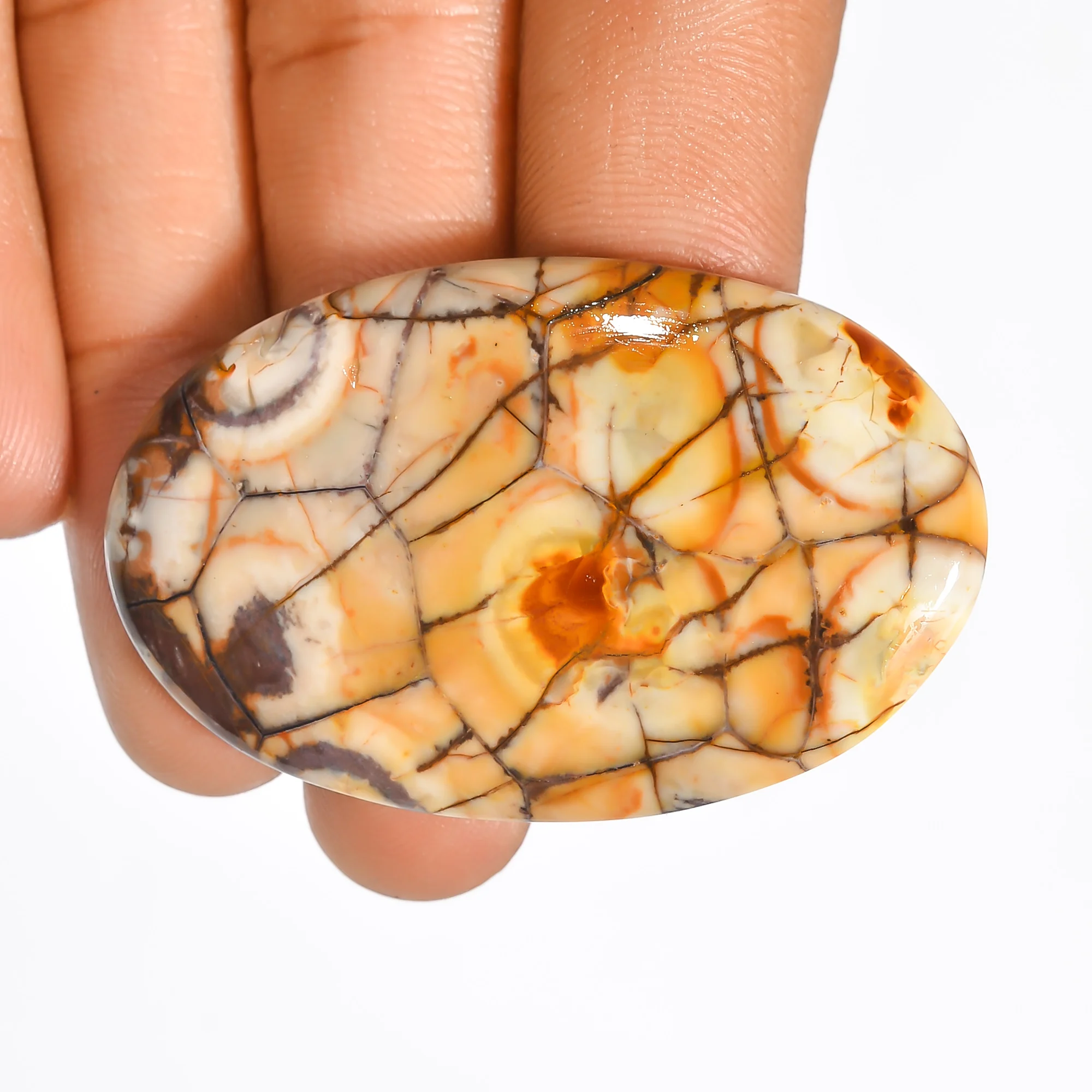 Amazing Top Grade Quality 100% Natural Birds Eye Jasper Oval Shape Cabochon Loose Gemstone For Making Jewelry 58 Ct. 48X30X5 mm
