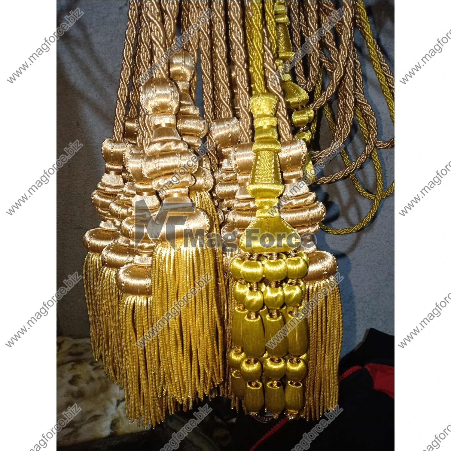 Braids Fringe Lace Trimming Decorative Cord Gold Color Tassel Officer Tassel Cords With Custom Size