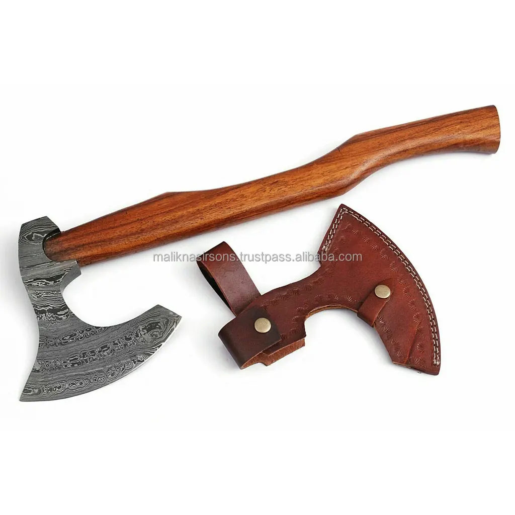 
AB 5 Axe DAMASCUS STEEL BLADE FUNCTIONAL TOMAHAWK,AXE,HATCHETS ROSE WOOD HANDLE 