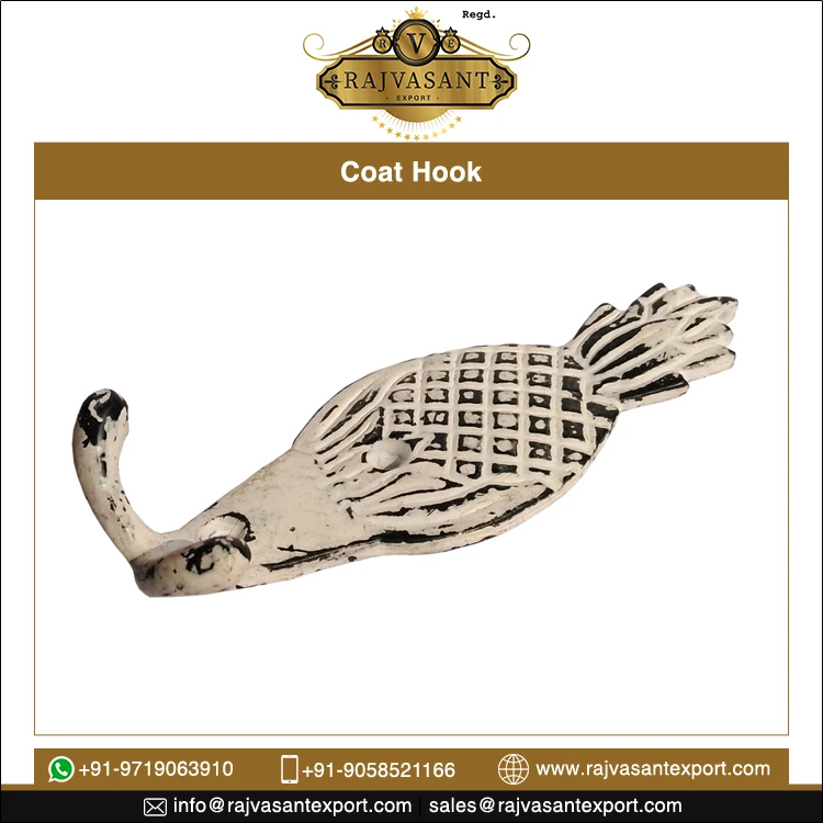 Wall Rack Mount Antique Design Cast Iron Double Coat Hooks from Top Supplier