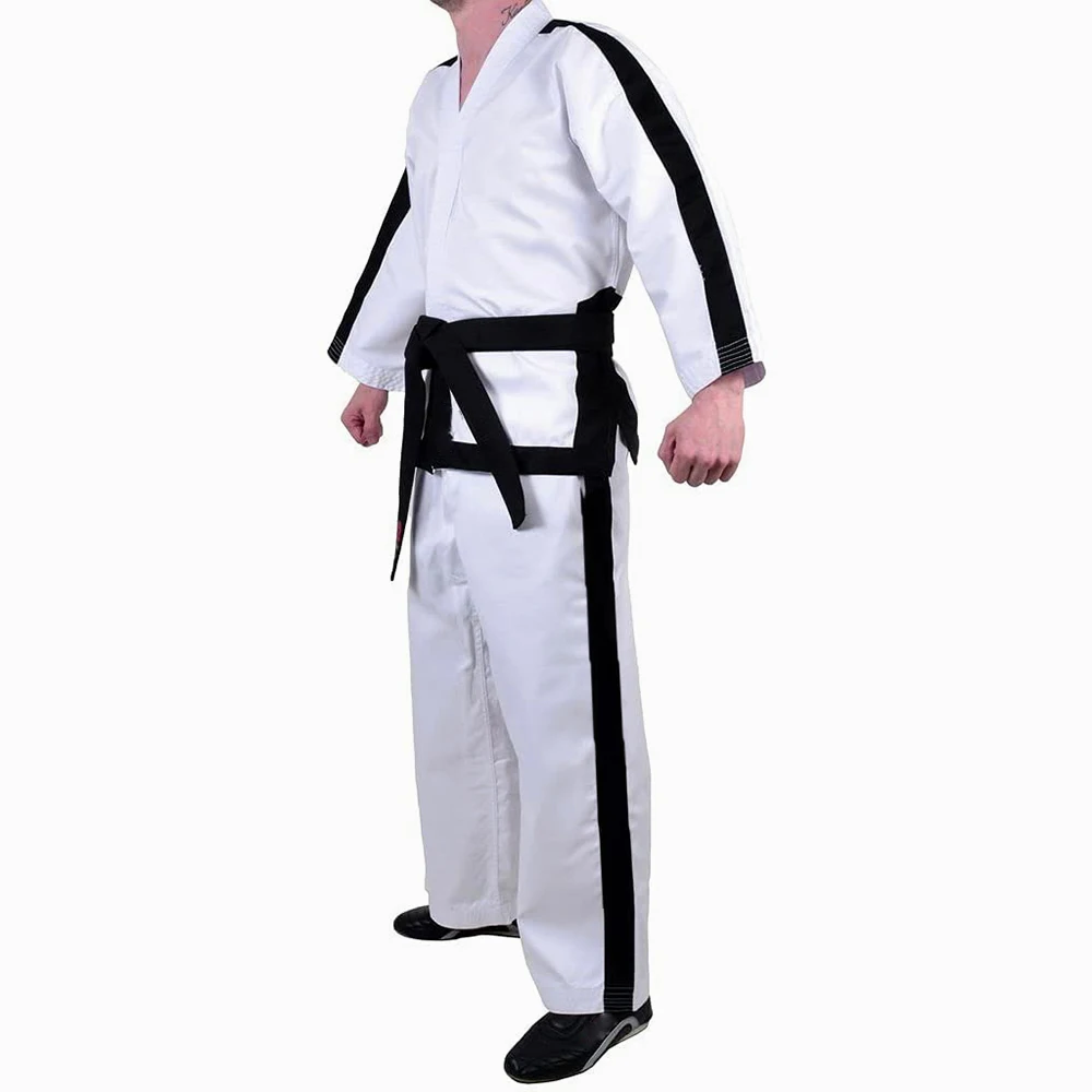 Martial Arts Karate Uniforms Drawstring Closure Taekwondo Uniform for Kids & Adult Lightweight Student Taekwondo Suit with Belt
