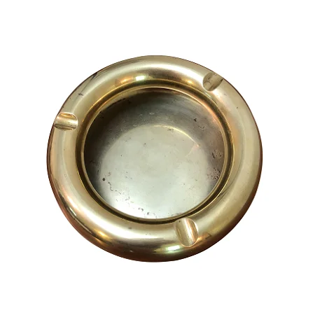 Superior Quality Brass Gold Ash Tray With Wooden Base For Cigar And Cigarette Ashes At Wholesale Prices