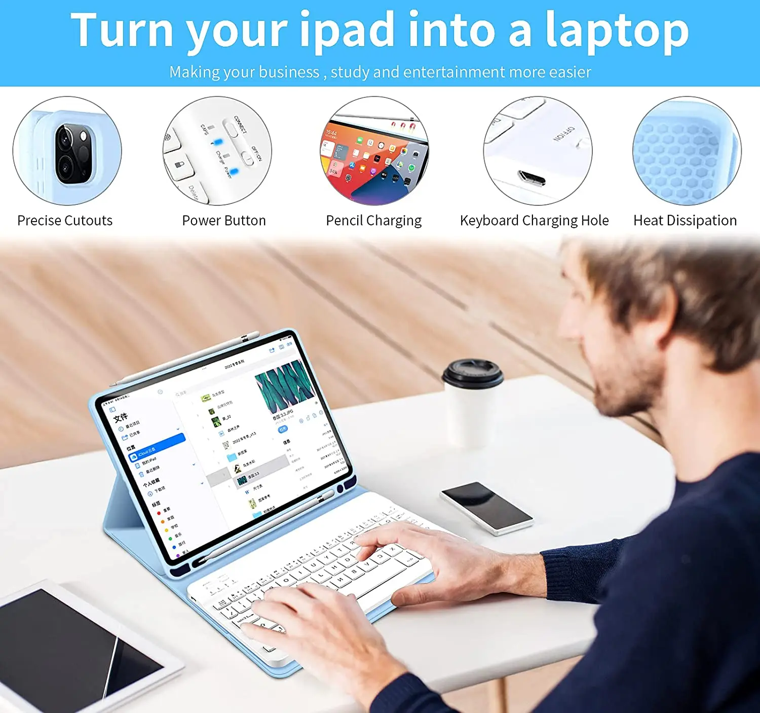 Smart Tablet cover For iPad pro 11 2021 Magnetic keyboard case Anti-fall With Pencil Holder Waterproof For iPad Pro 11 Inch Case