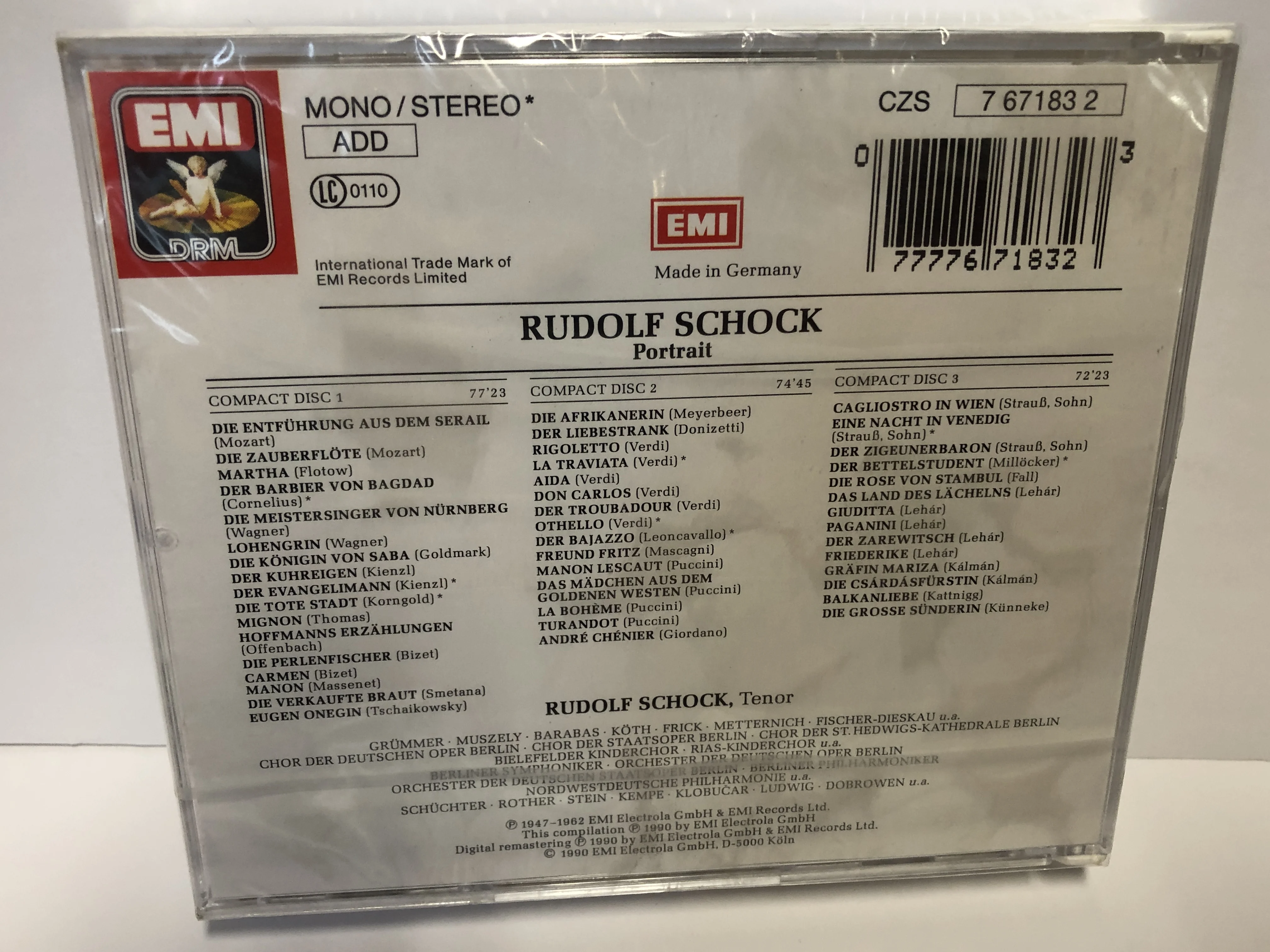 Hot sale top quality  tenor arias from opera and operetta. Recorded 1947-1962 - Rudolf Schock: A Portrait Bro No 136239