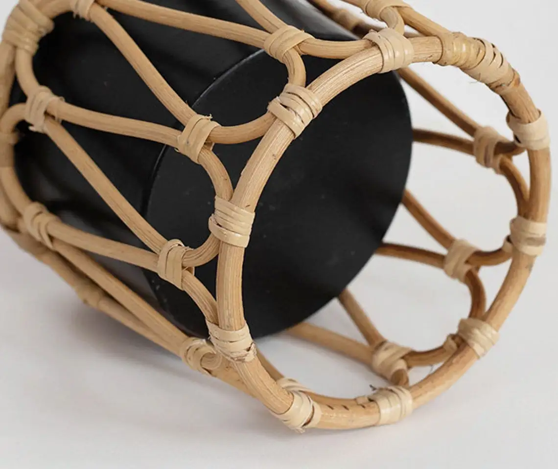 High Quality Natural Rattan Indoor Plant Stand Flower Pot Holder Bohemian Gardening Planter For Home decor