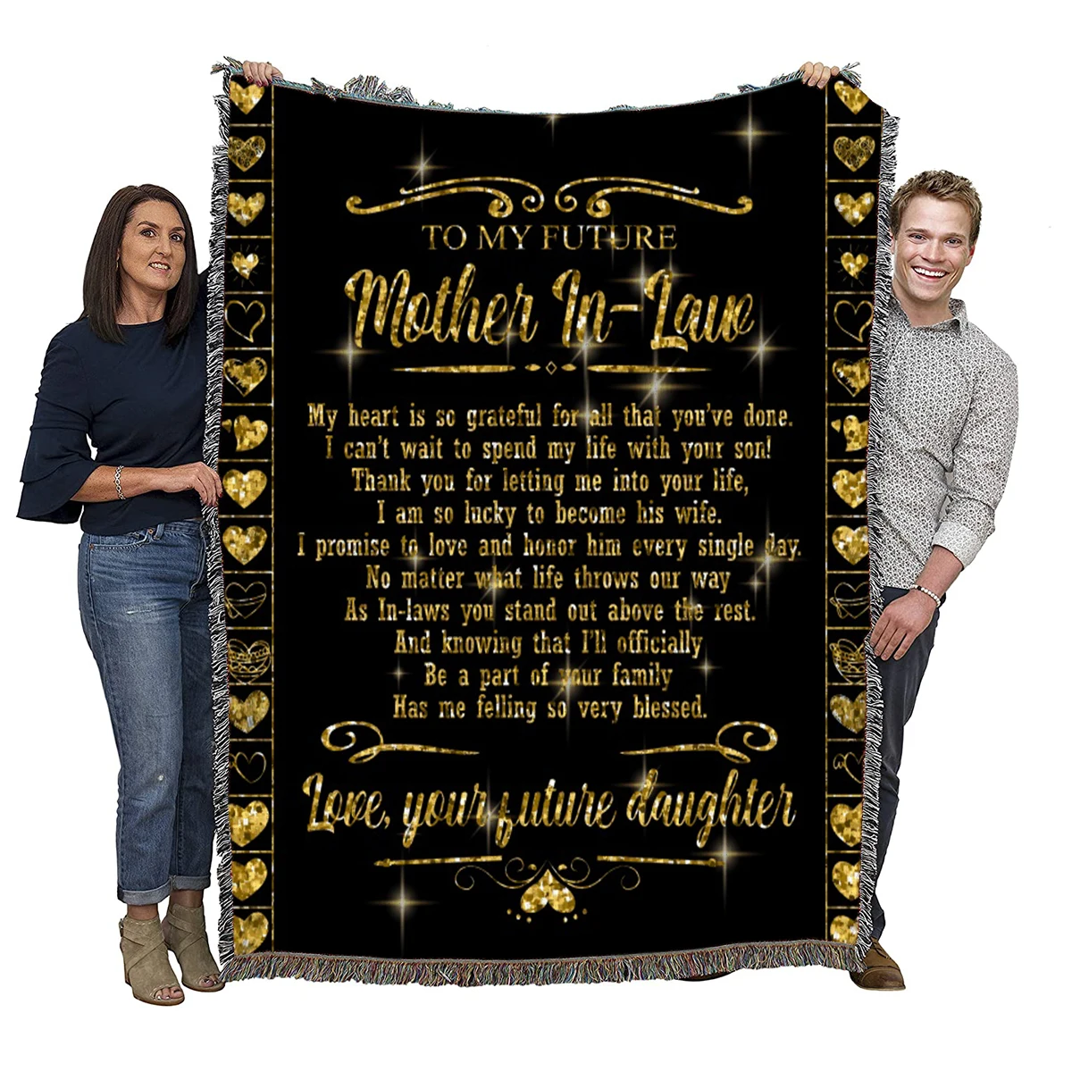 
To My Future Mother-in-law Woven Blanket Throw Woven Cotton Wholesale Drop Shipping 