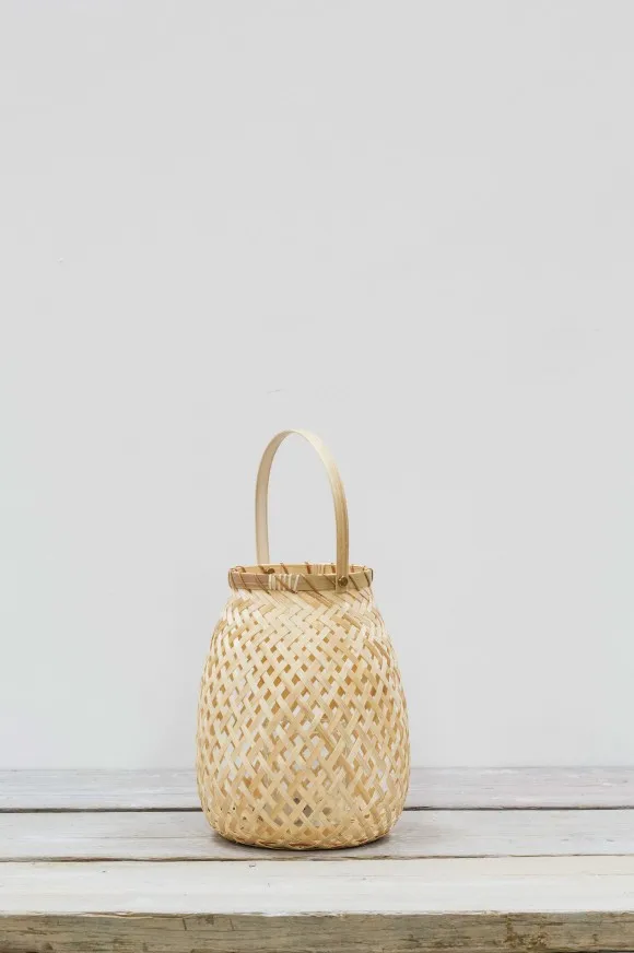 Vintage elegant basic style candle holder bamboo lantern decorative boho rustic candlestick holders