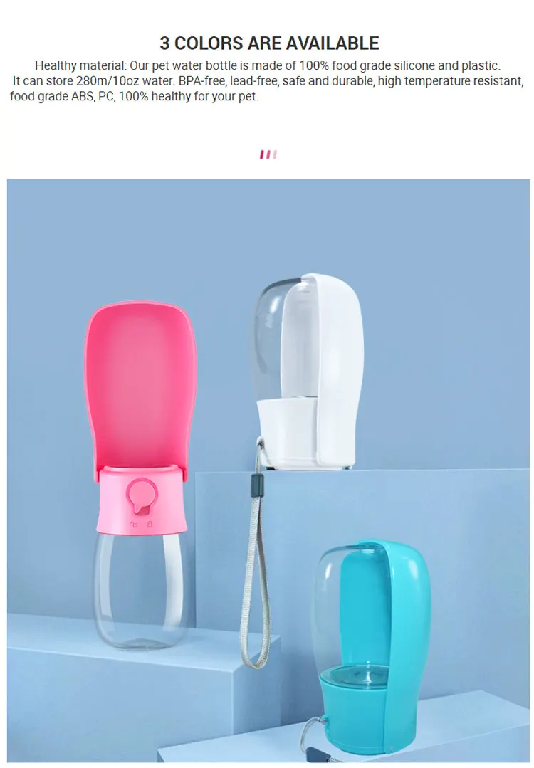 Travel Drink Feeder Portable Foldable Pet Dog Water Bottle Custom Logo  Portable Dog Travel Outdoor Drink Feeder Portable Foldab