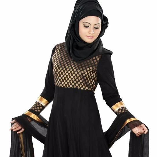 Masudah Black Embroidered Abaya Maxi Dress latest 2020 designer girls womens ladies wear low price indian pakistani