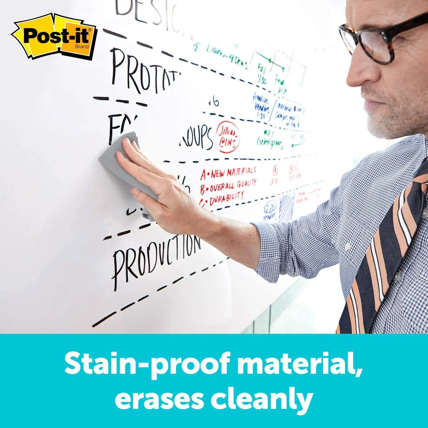 
Post-it Dry Erase Whiteboard Film Surface for Walls, Doors, Tables, Chalkboards, Whiteboards 