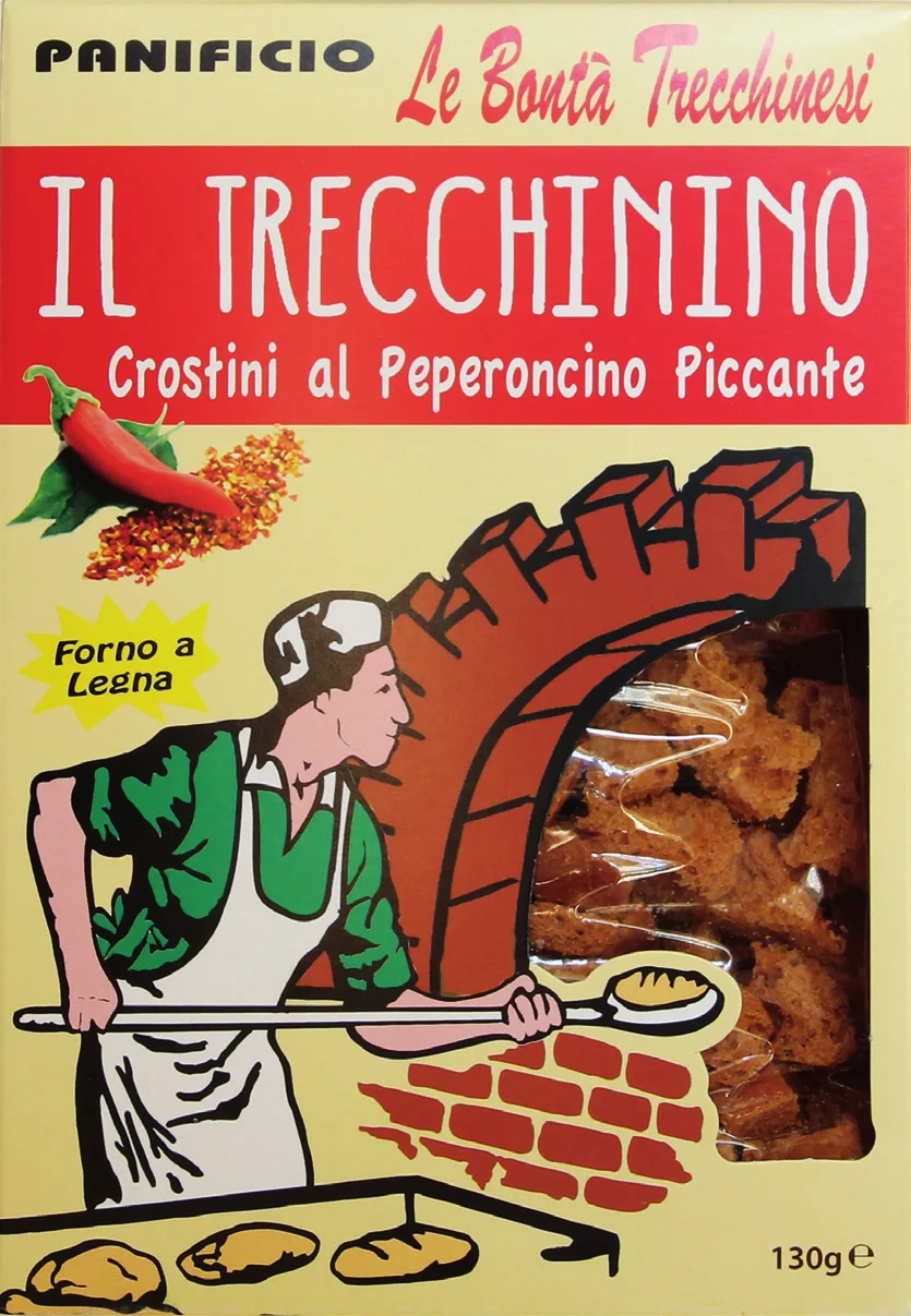 Traditional Italian Healthy Snacks with Chilli Pepper - Flavored Bread for Aperitif - Soup  - Baking in Oven Wood