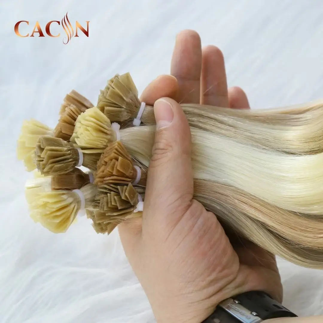 100% Russian Keratin Yaki Style Pre-bonde Flat Tip Hair Extensions European Human Hair any Colors 2~3 Years
