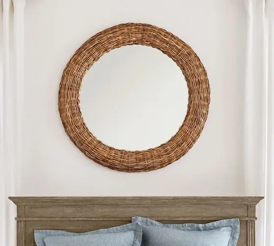 Vietnamese Best Seller Rattan Wall Mirror Round Mirror Flower Mirror For Decoration in Bathroom Bed Room