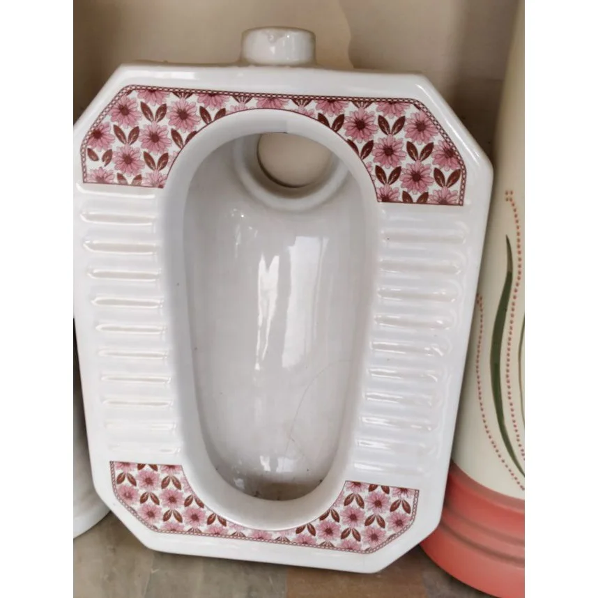Designer Color Printed Bathroom sanitary ware product manufacturer cheap price medium Deep Squatting Orisa pan Toilet Commode