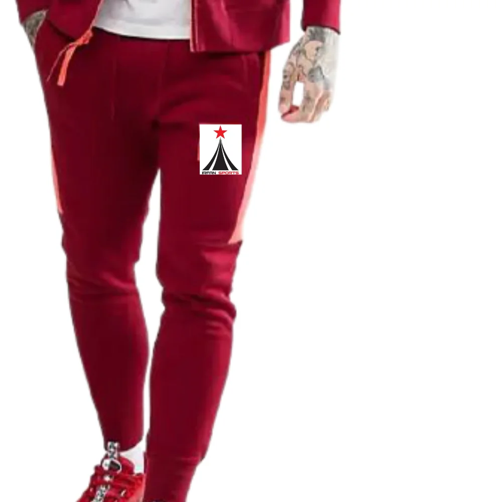 Fall Fashion Men Wholesale Fitness Sport Suits Color Male Jogging Sets 2 Piece Tracksuits Air Full Zip Hoodie In Red