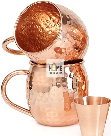 Classic Copper Antique Finished Hammered Texture Mug With Gold Plated Handle For Best Grip Tea And Coffee Serving Fancy Mugs