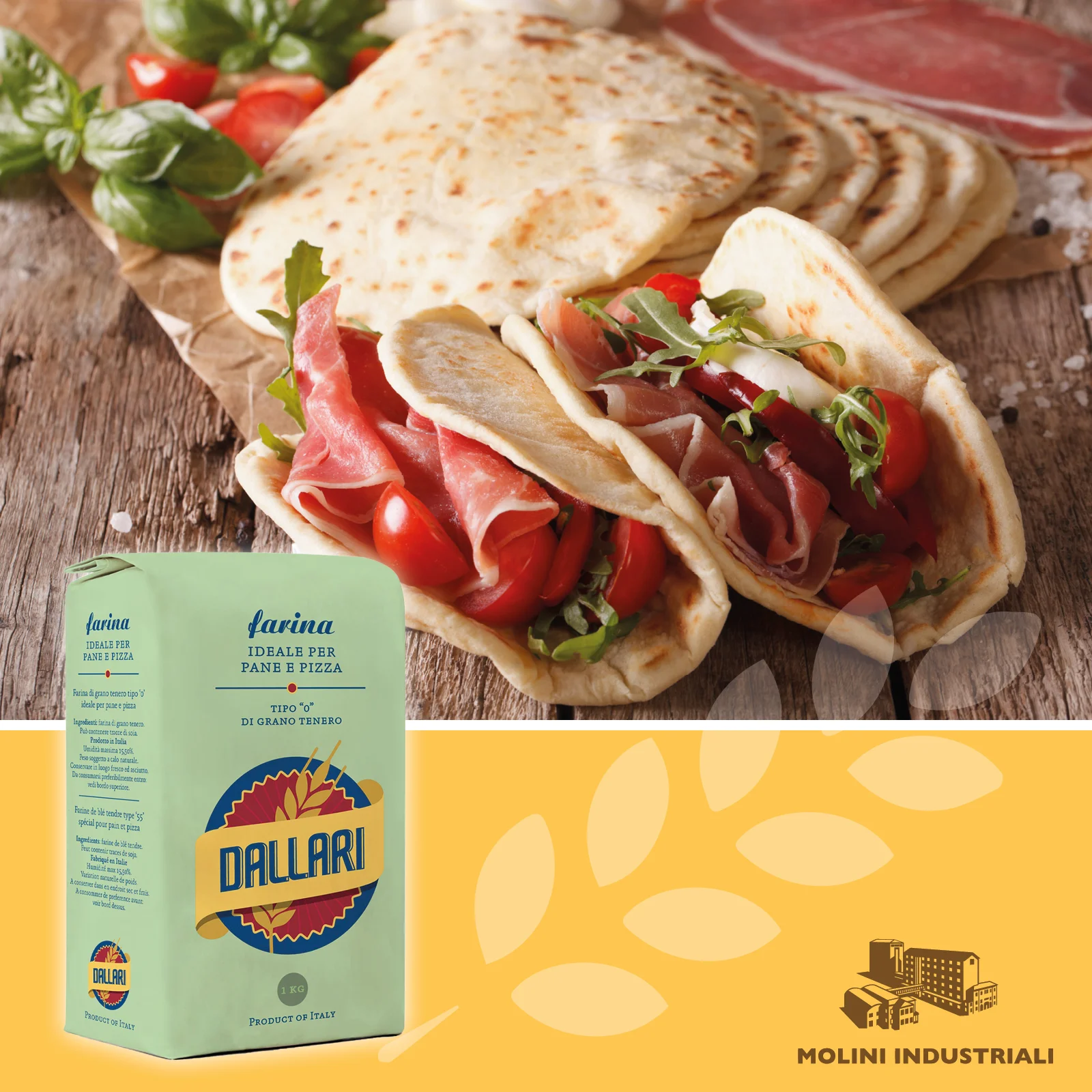 Итальянская мягкая пшеничная мука DALLARI VERDE высшего качества для пиццы и хлеба типа «0»-домашняя мука 1 кг
