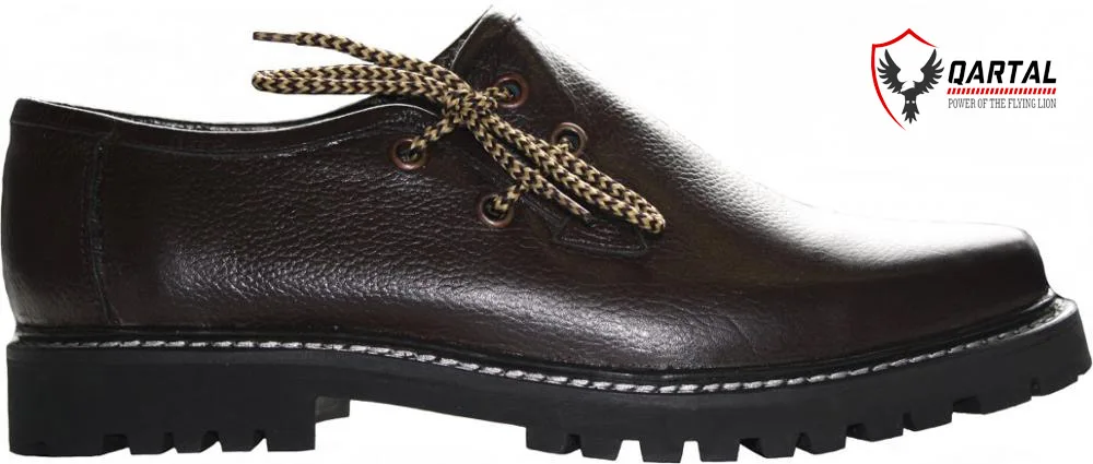 Wholesale German Bavarian Shoes Gents Brown Leather Lace Up Hard Sole Mesh Bavarian Shoes For Sale