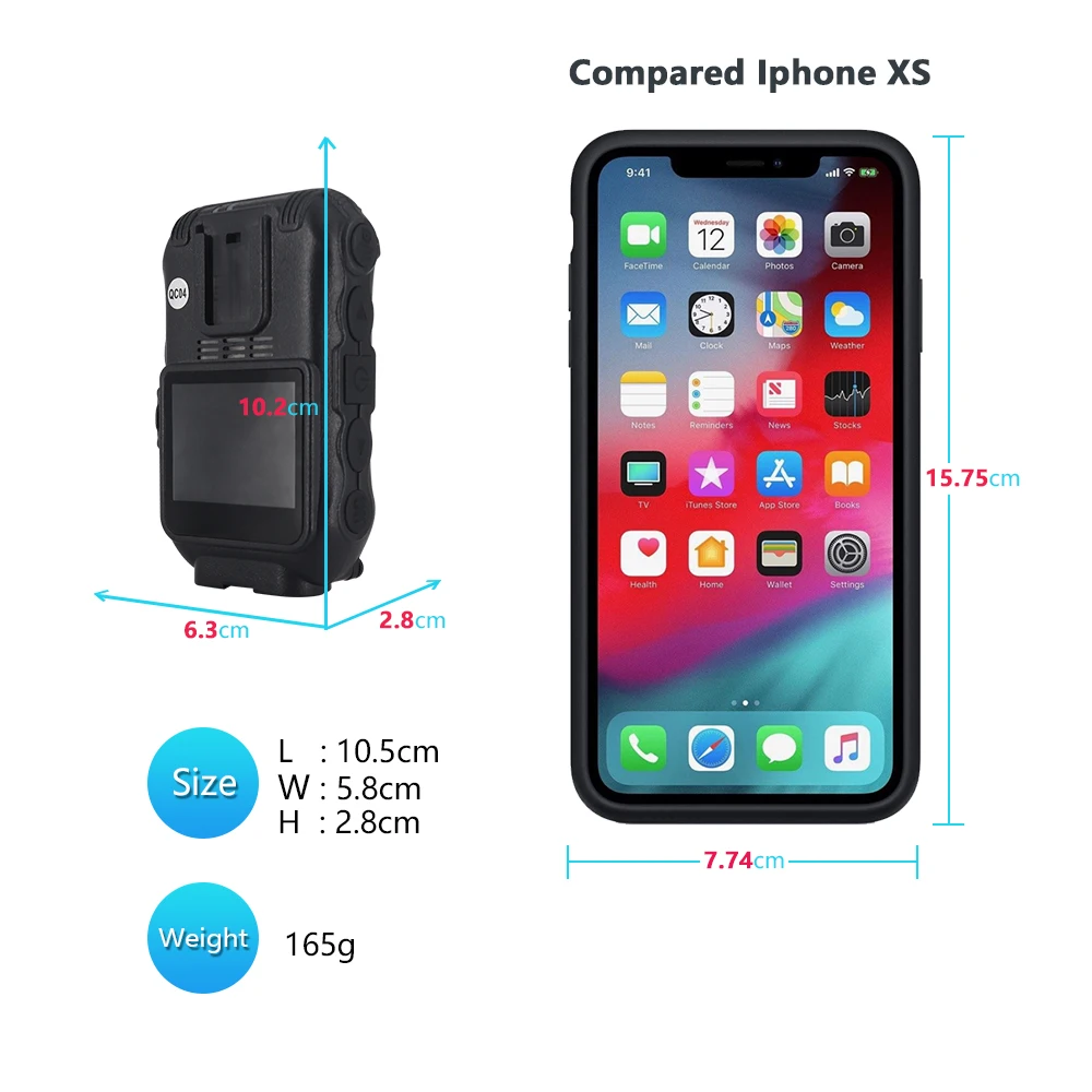 JOVE 4G Wifi GPS Touch Screen 1080P IR Night Vision Waterproof Body Worn Camera