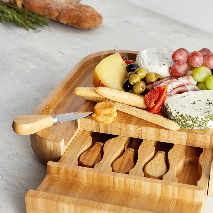 Aperitif Upgraded Wooden Charcuterie  Cheese Board Set Unique Wine Meat Cheese Platter Board Servers