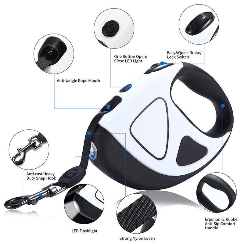 Светодиодный Регулируемый Собачий Поводок, модный собачий поводок, светящийся в темноте поводок для собак
