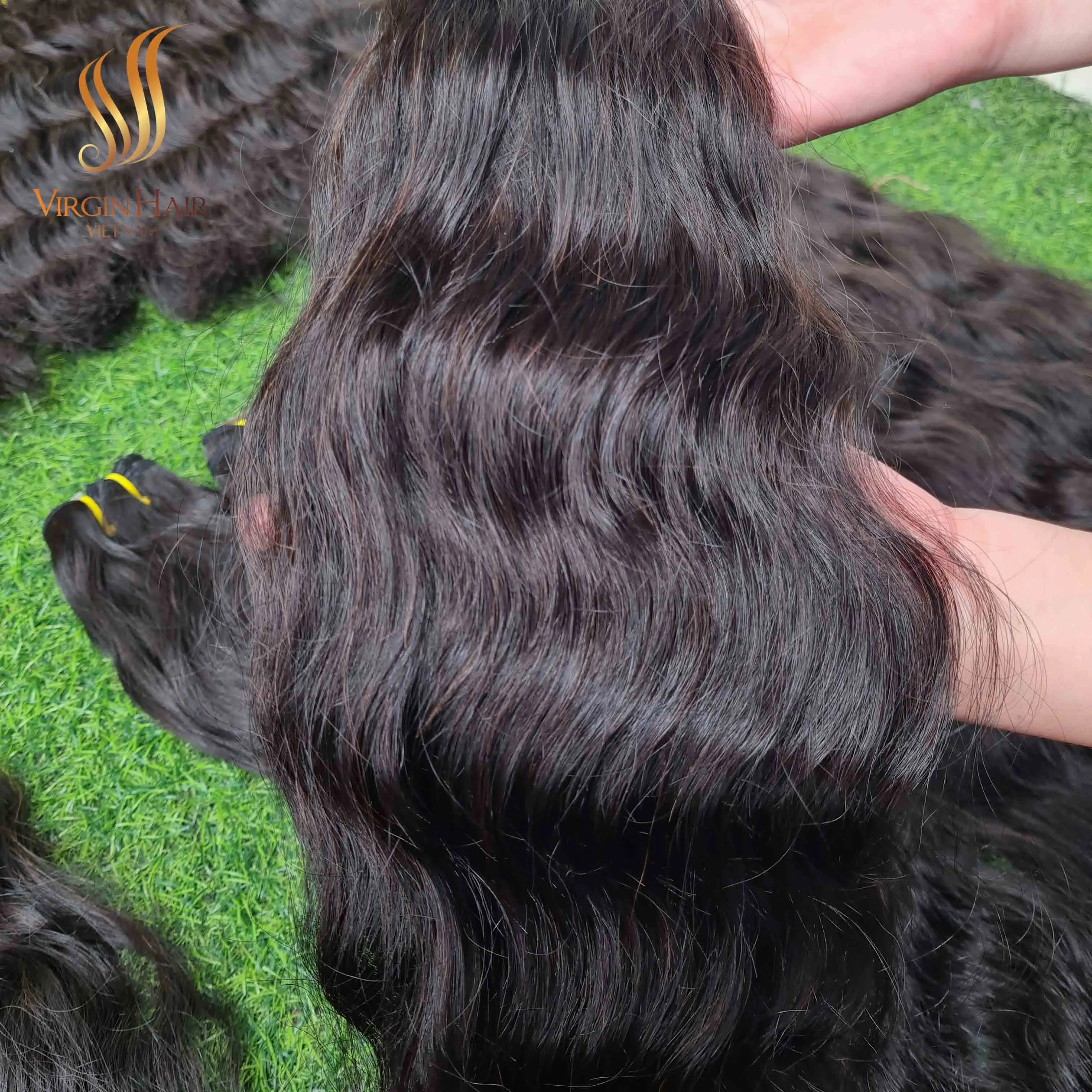 [NATURAL WAVE VIETNAMESE HAIR] High Quality 100% Cuticle Aligned Human Hair Wholesale Price Raw Wavy Unprocessed Hair