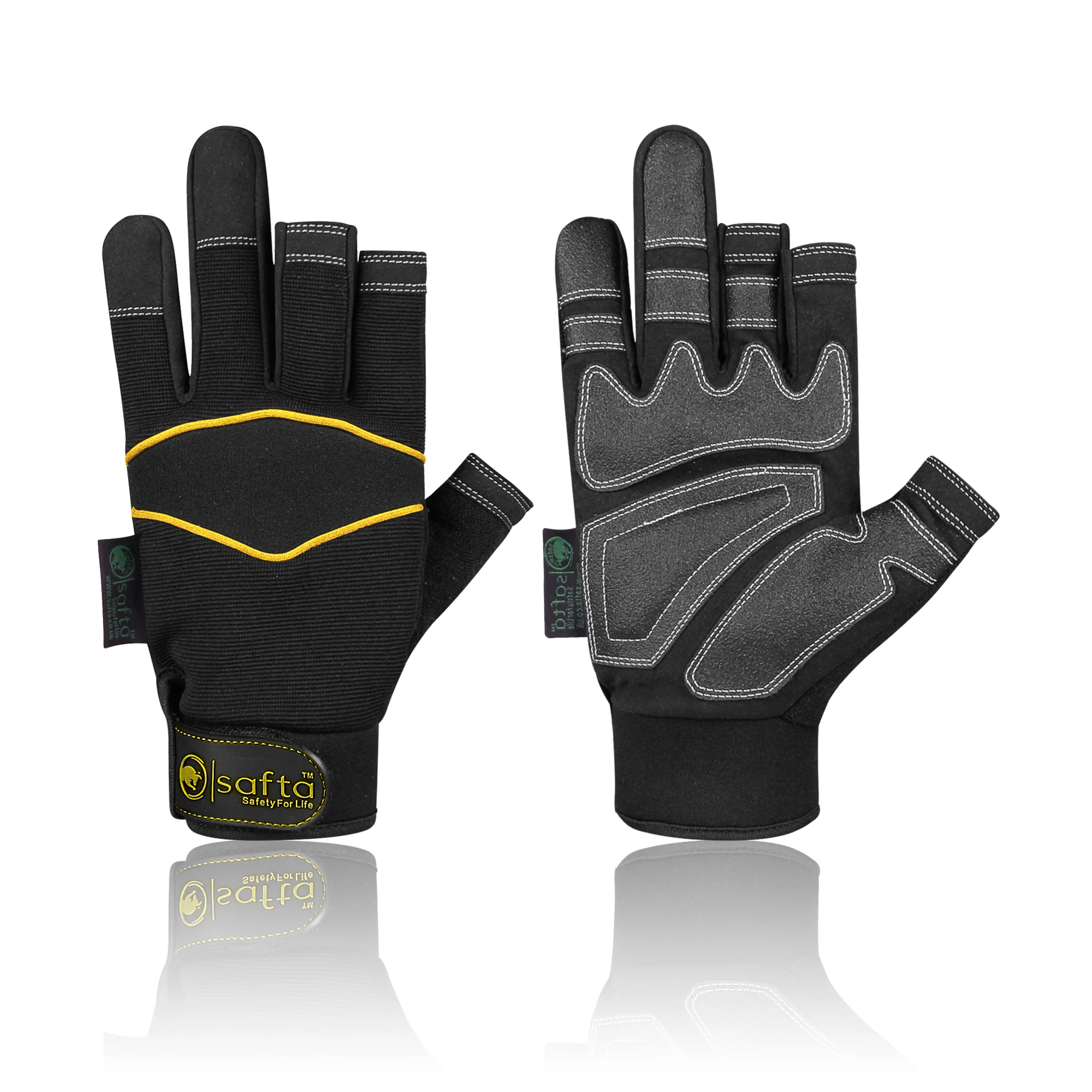 Механические перчатки быстрая посадка ударопрочные сборка грузовик безопасность вождения кожаные рабочие для мужчин