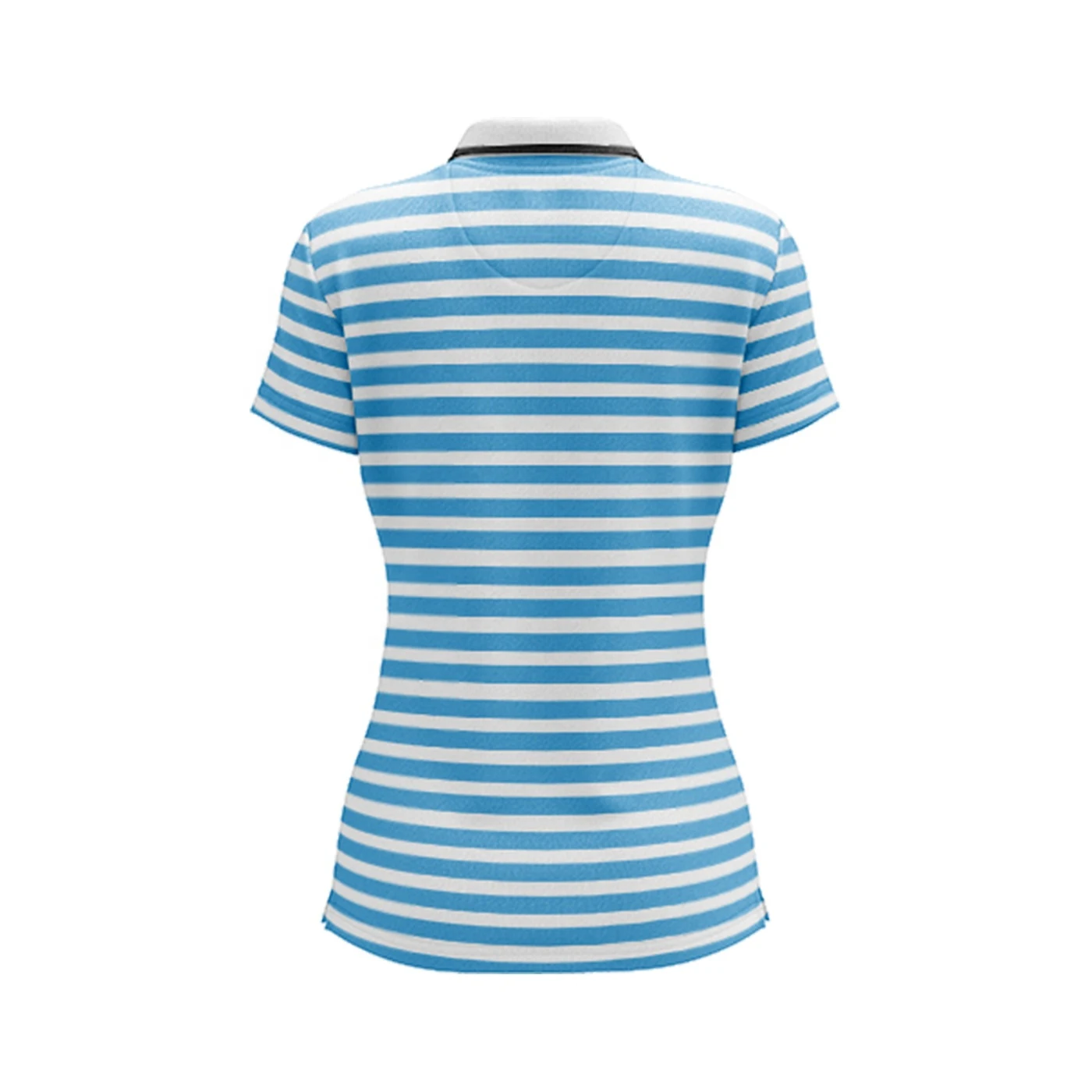 Wholesale Sportswear 100 % Cotton Women Golf Lining Striped Polo T Shirt Ladies Quick Dry Slim Fit Polo Tees