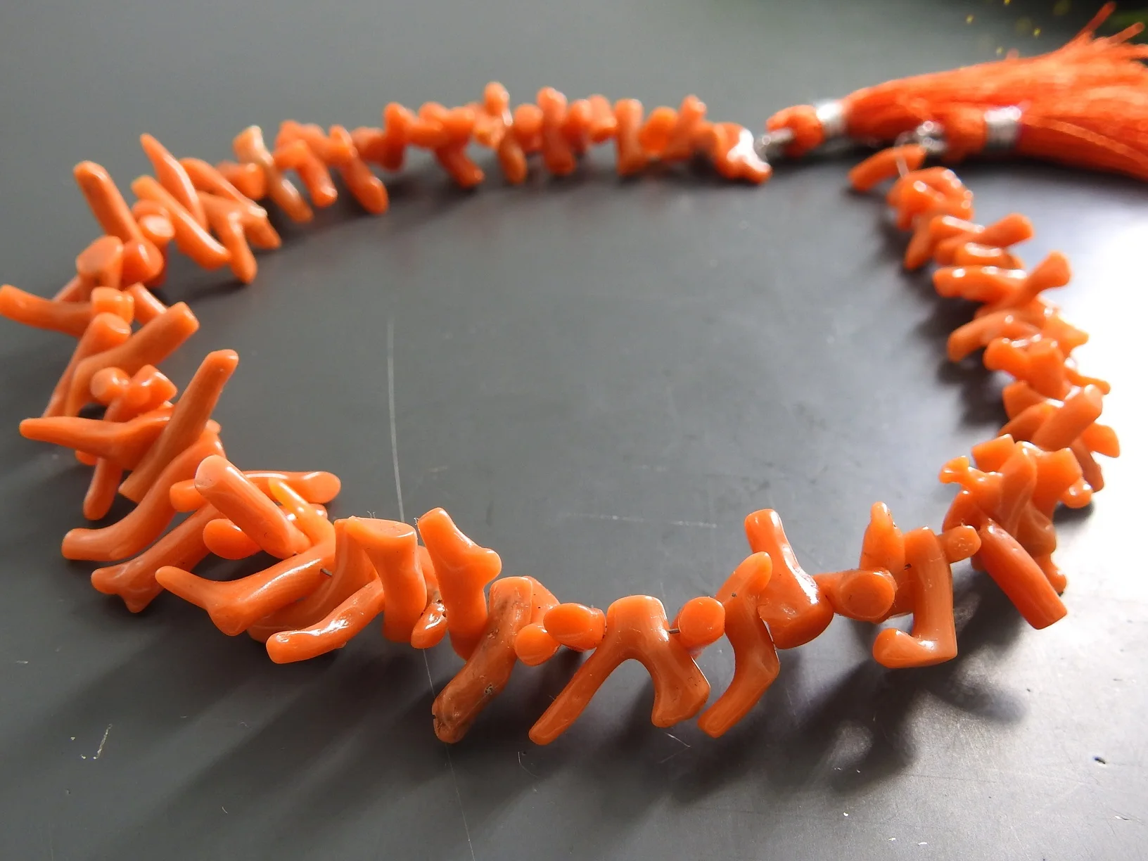 Natural Orange Coral Polished Rough Stick Branches Loose Bead Gemstone Raw 10Inch 12X3To7X3MM Approx Wholesaler Supplies