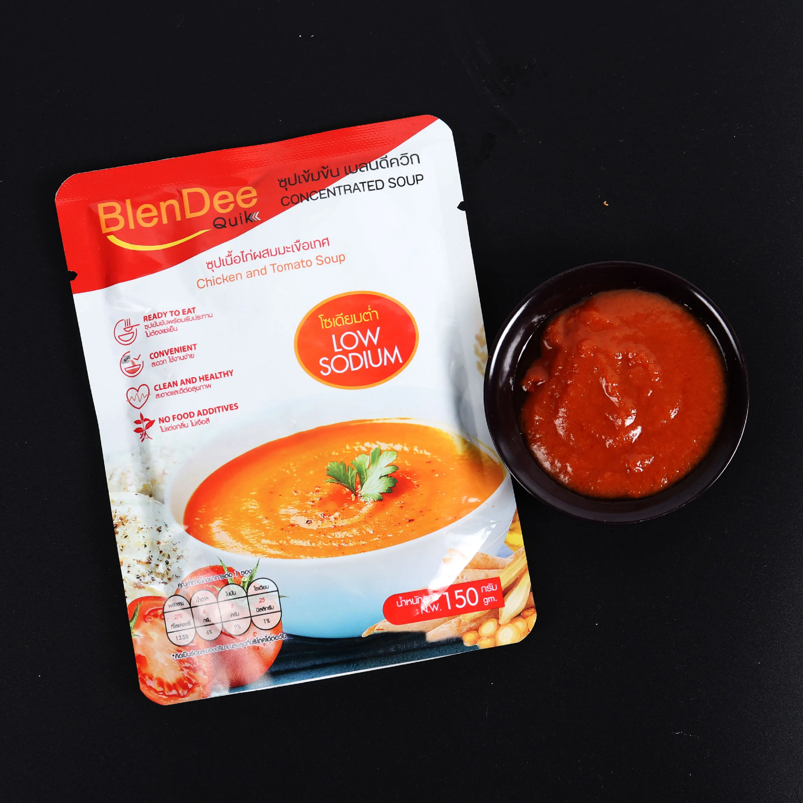 
Low Sodium Formula Chicken and Tomato Concentrated Soup From Thailand 