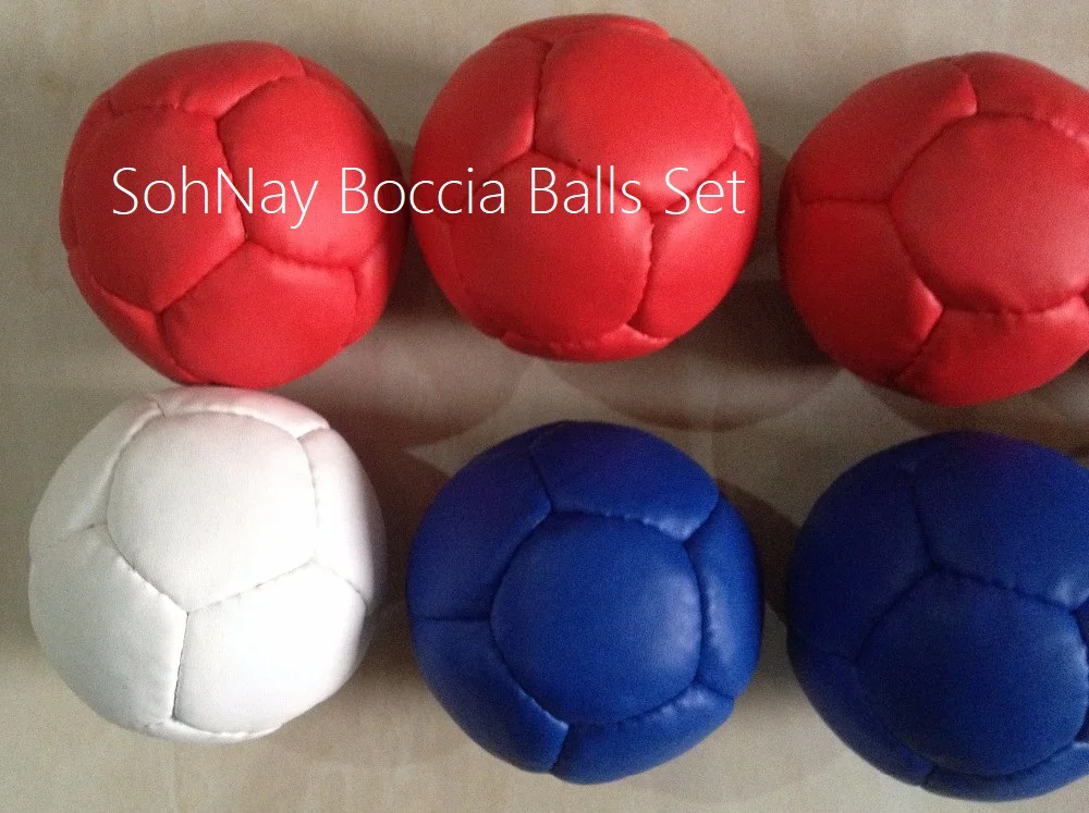 Boccia Ball Set of 13 balls blue red white Made by Japanese Cordley with customized Logo and carrying bag Pakistan