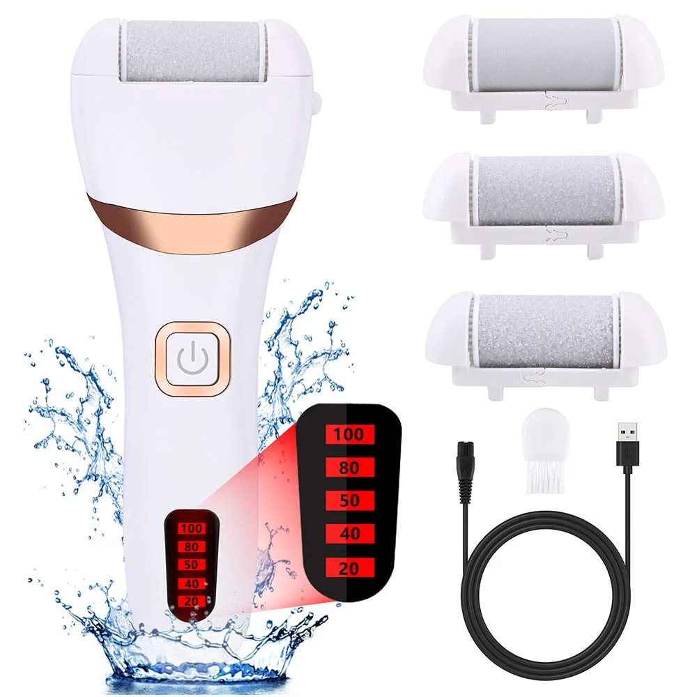 Private Label Electronic Feet Callus Remover with 3 Roller Heads