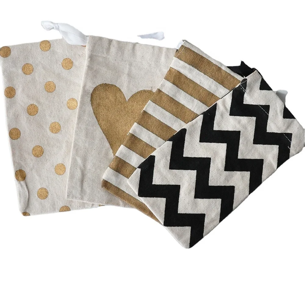 Organic Cotton Muslin Bag Reusable Cotton Printed Muslin Bag  Cotton Gift Bag