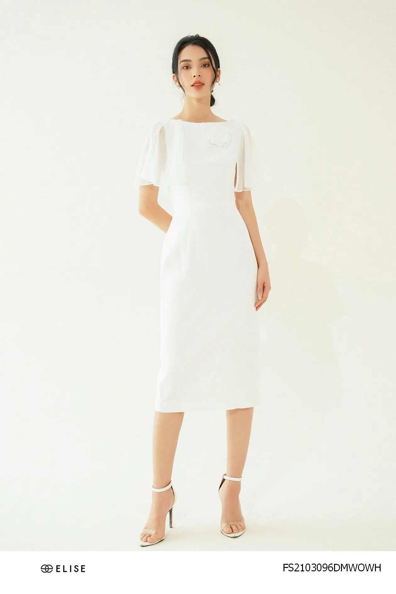 Elegant Trend High Quality Fashion Ladies Best Seller Mixed Silk White Dress 2021 Women