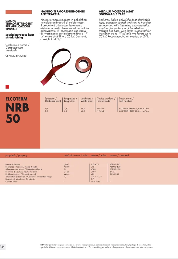 BEST ITALIAN QUALITY_ELCOTERM NRB 50 HEAT SHRINK TUBING_FOR INSTALLATION CABLE MEDIUM VOLTAGE