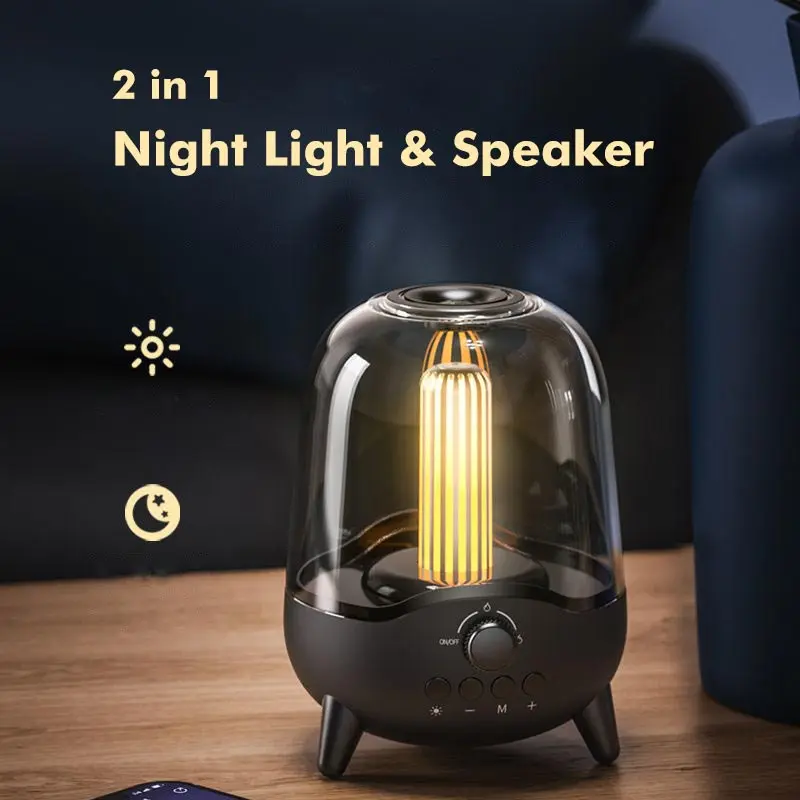 Creative Romantic Home Atmosphere Night Candle Light Lamp Wireless Mini Portable Home Speaker