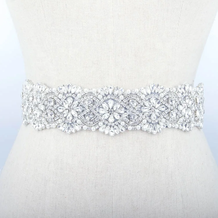 Custom Crystal Stone Wedding Dress Belt High Quality Studded Strap Sash Bridal Belt Wedding Dress