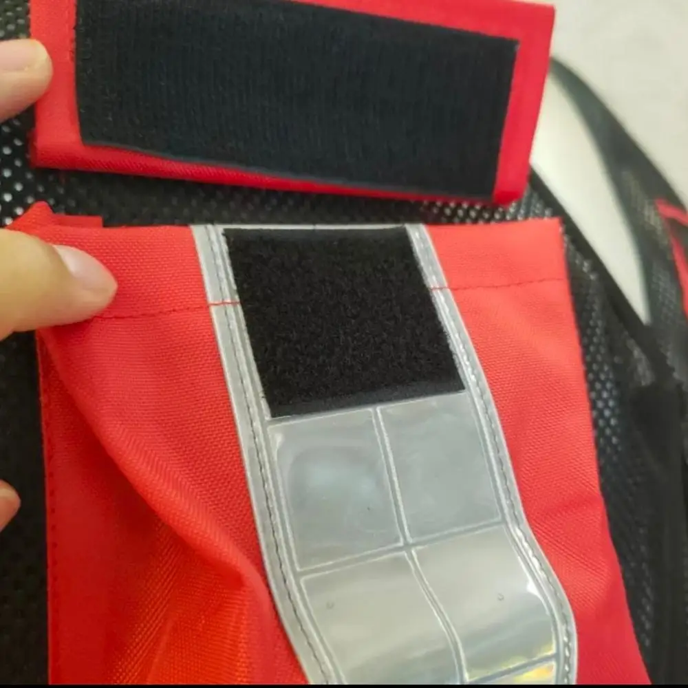 
Red First Aid EMS Response Hi Visibility Paramedic Ambulance Rescue Mesh Reflective Safety Vest 