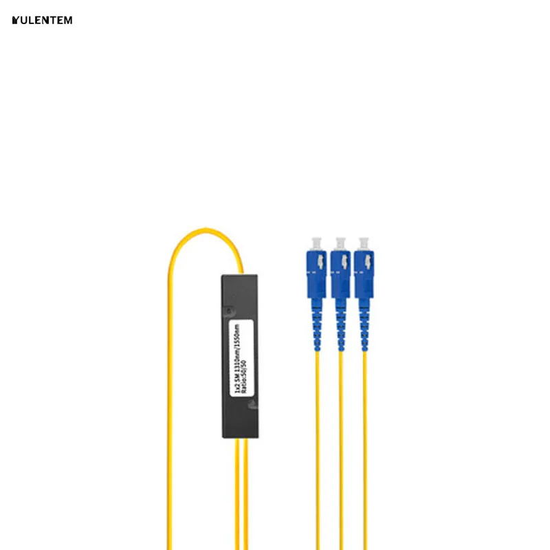 Optical ftth plc splitter 1x2 upc optic fiber coupler box module sc/upc connector 1.2m