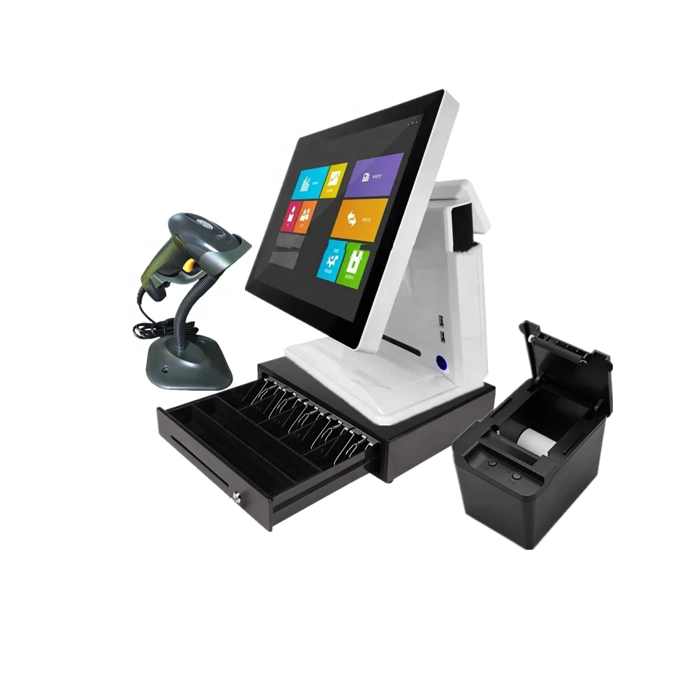 LKS-POS820S 15 дюймов сенсорный экран один все в одном pos терминал с дисплей клиента Полюс