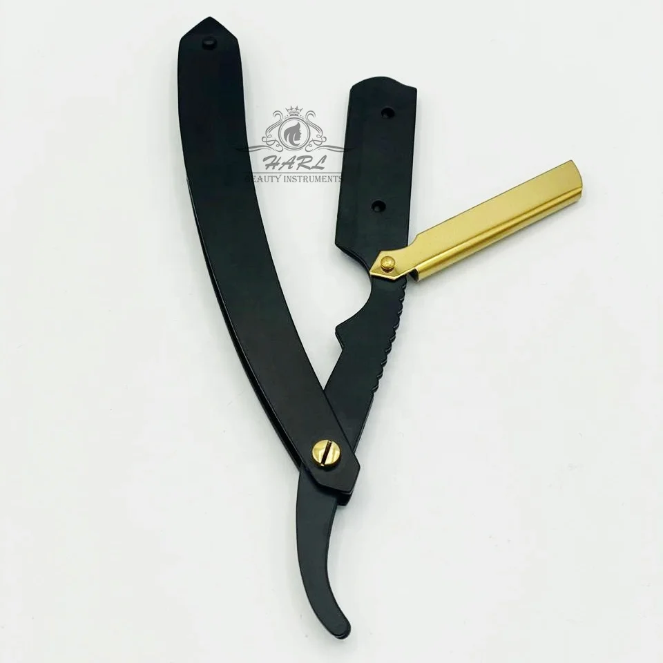 Safety Razors for Men Wet Shaving Products Private Label Single Blade Black And Spine Gold Color Barber Razor